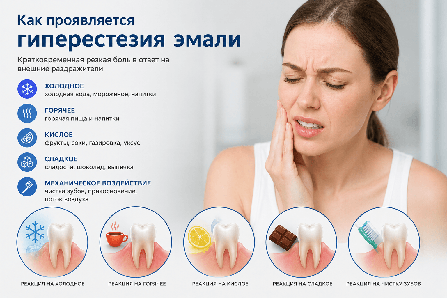 Как проявляется гиперестезия эмали