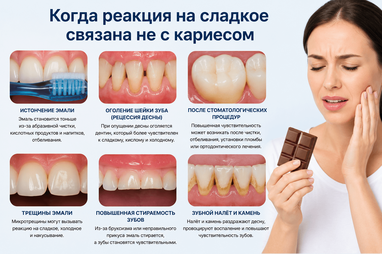 причины зубной боли из-за сладкого