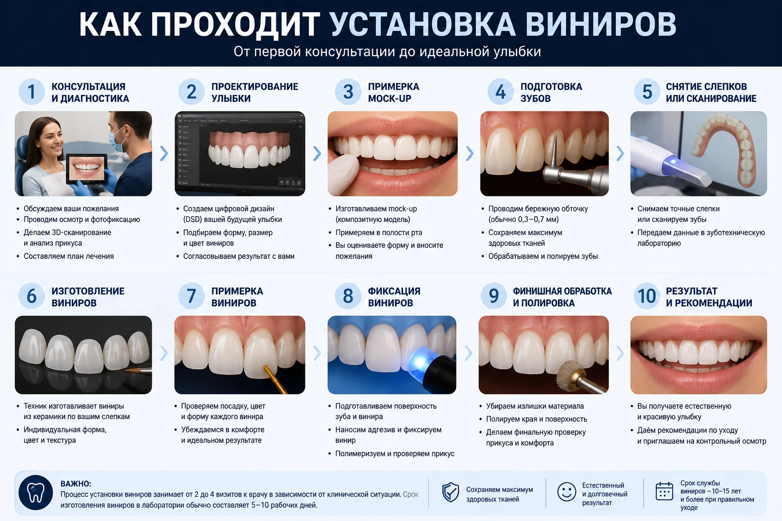 Как проходит установка виниров