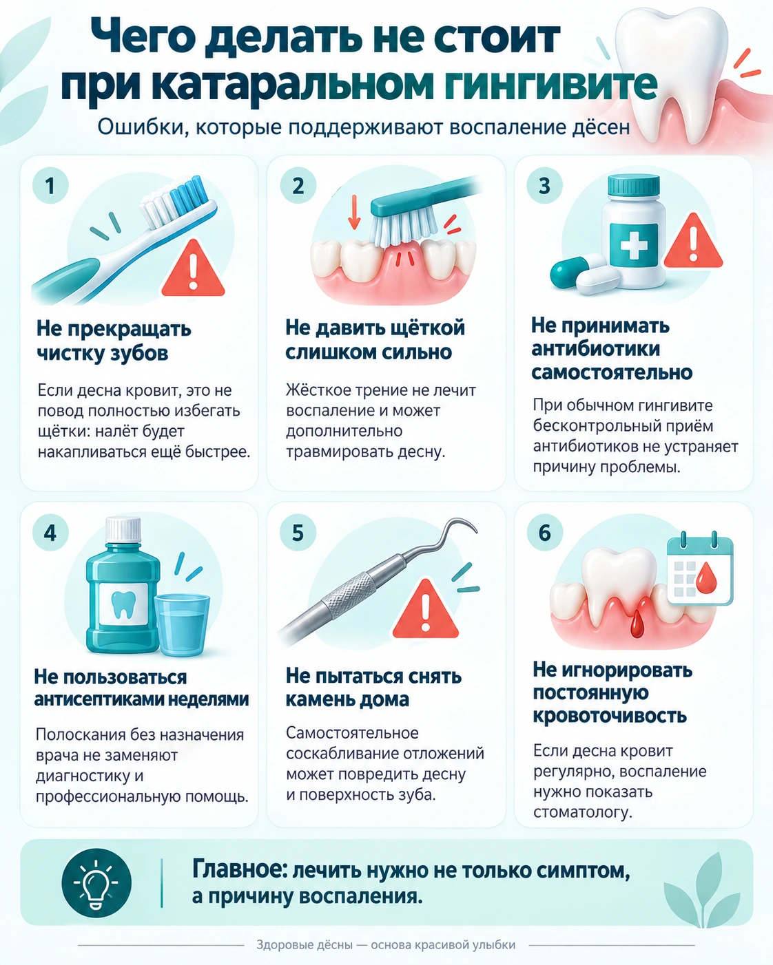 Чего нельзя делать при катаральном гингивите